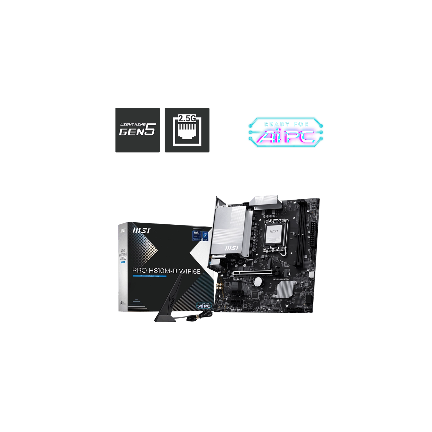 [MSIMOTH810M-BW] Motherboard Msi Pro H810M-B Wifi6E Lga 1851 Ddr5