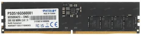 MEMORIA PATRIOT UDIMM DDR5 16GB 5600MHZ (PSD516G560081)
