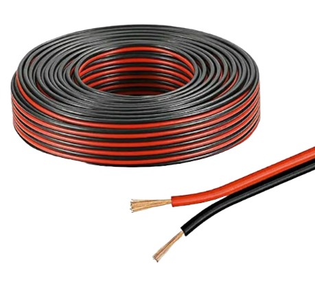 [112809] Cable Paralelo Tipo Parlante Negro/Rojo 2X1.00 Mm X Metro