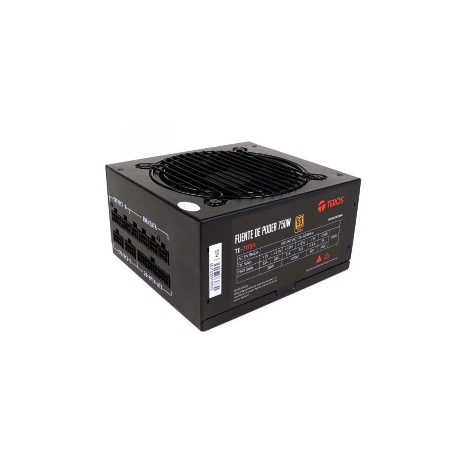 [112881] Fuente Teros Te-7175N 750W 80 Plus Gold Atx Full Modular