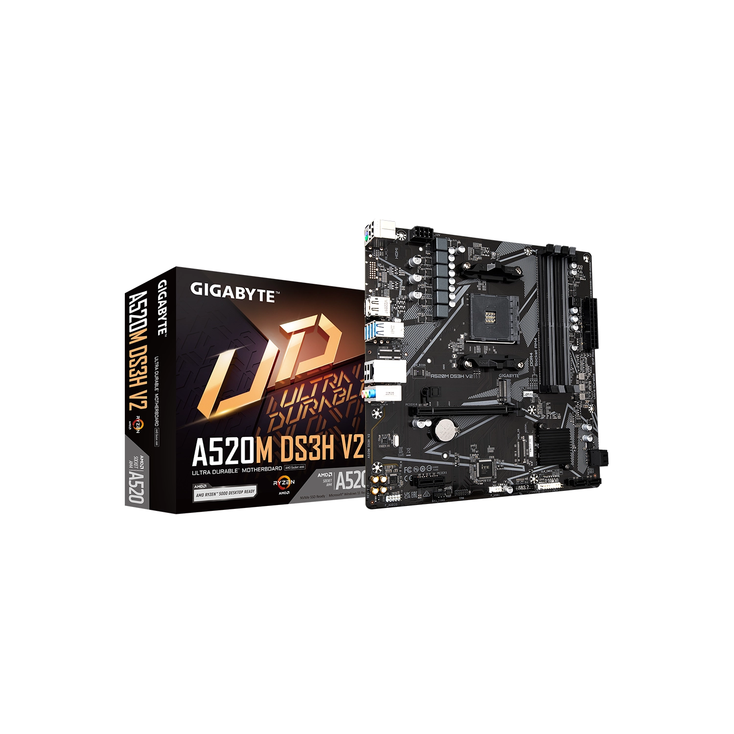 [113110] Motherboard Gigabyte A520M Ds3H-Ac Ultra Durable Wifi Am4 Ddr4