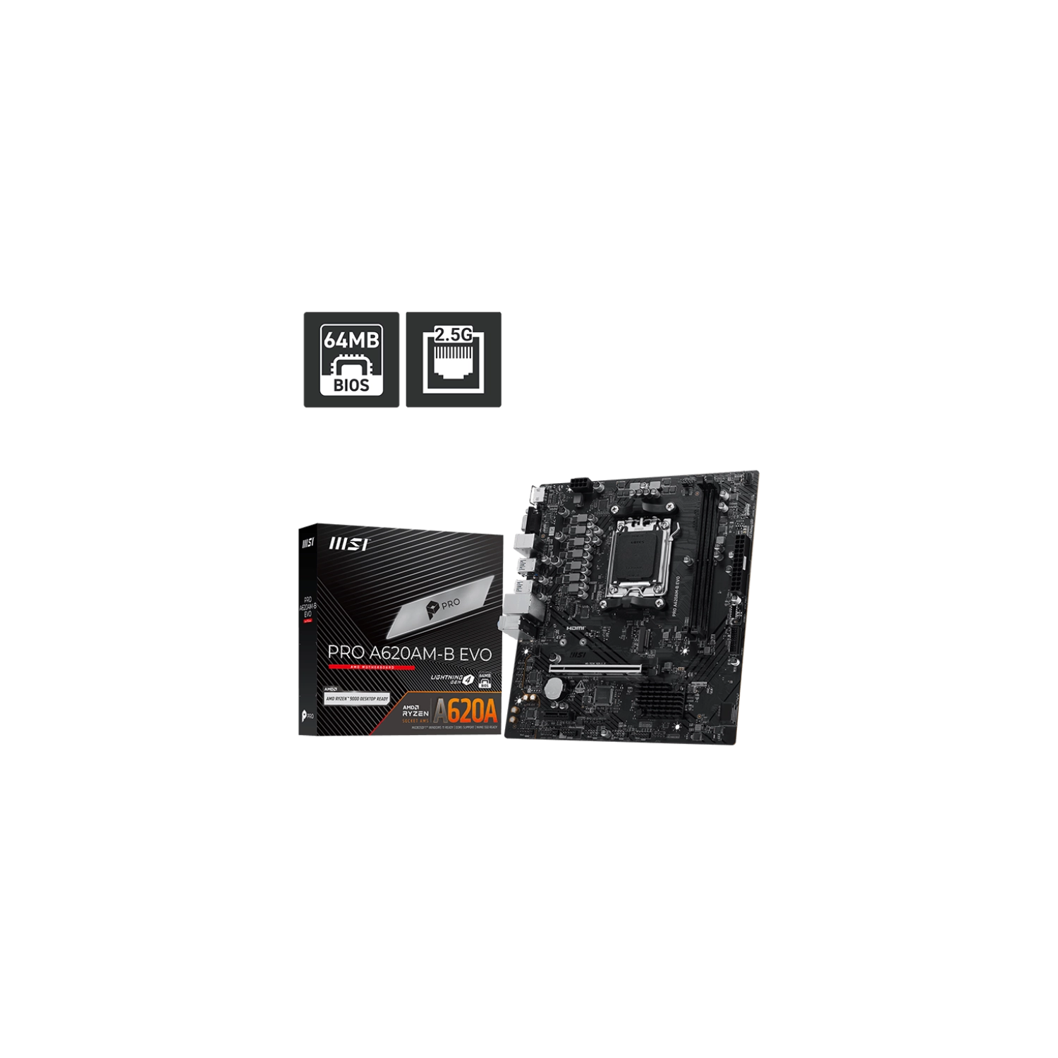 [113186] Motherboard Msi Pro A620Am-B Evo Am5 Ddr5