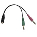 JAHRO JH3714 - Adaptador Auricular TP-5977 - 2 Stereo macho a hembra de 3 contactos Ps4 a Pc