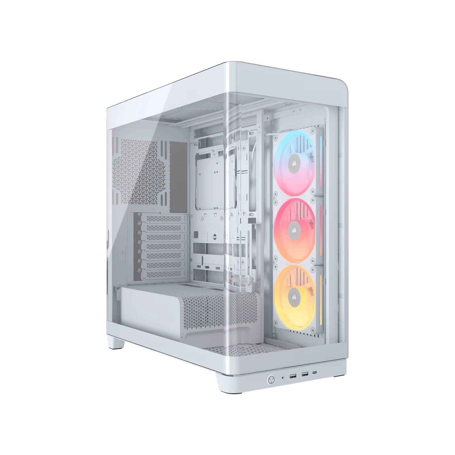 [113250] Gabinete Corsair Frame 4500X Lx-R Rgb Icue Link Mid Tower De Cristal Panorámico Blanco