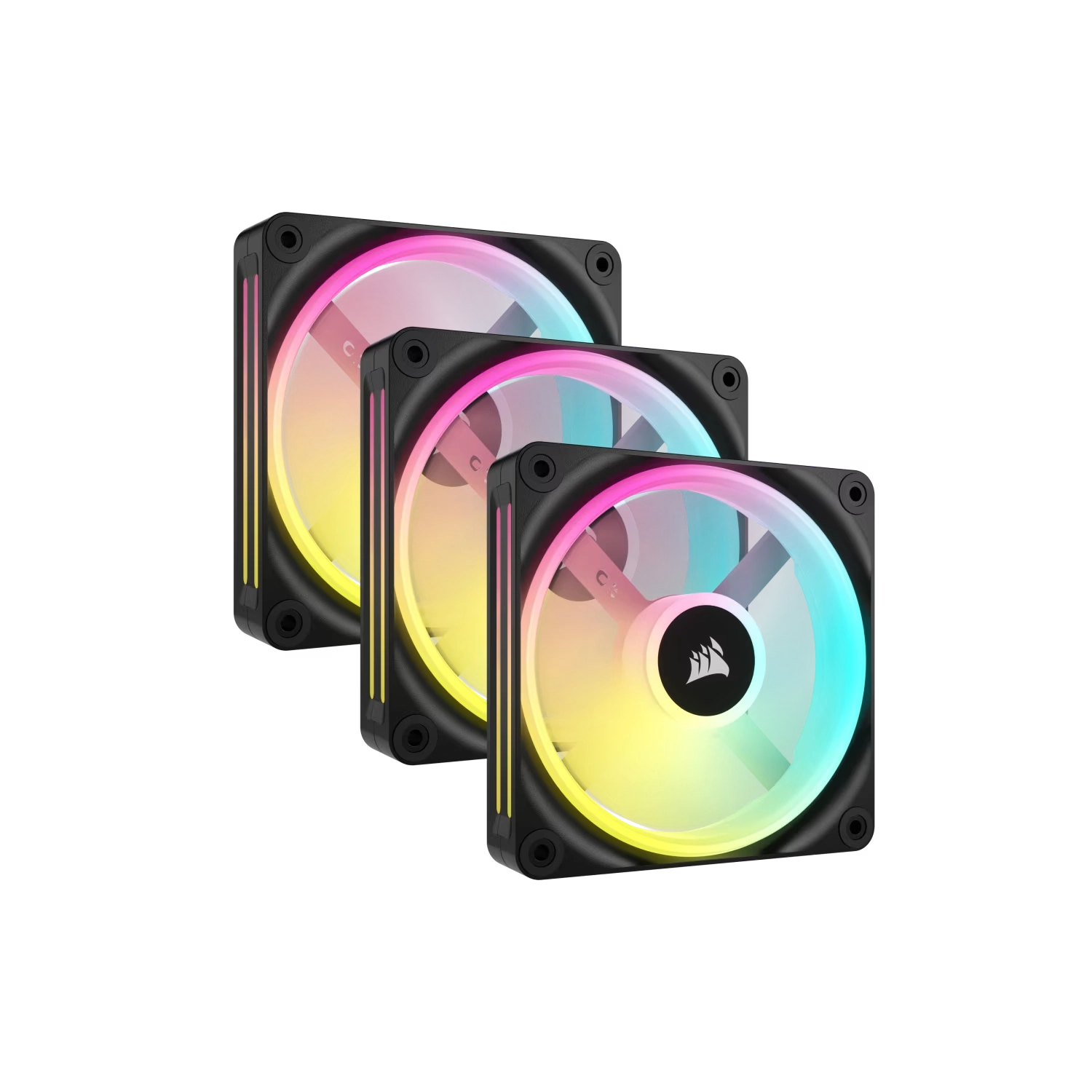 [113263] Kit De Ventiladores Corsair Pwm De 120 Mm Qx120 Rgb X3 Negro Con Icue Link