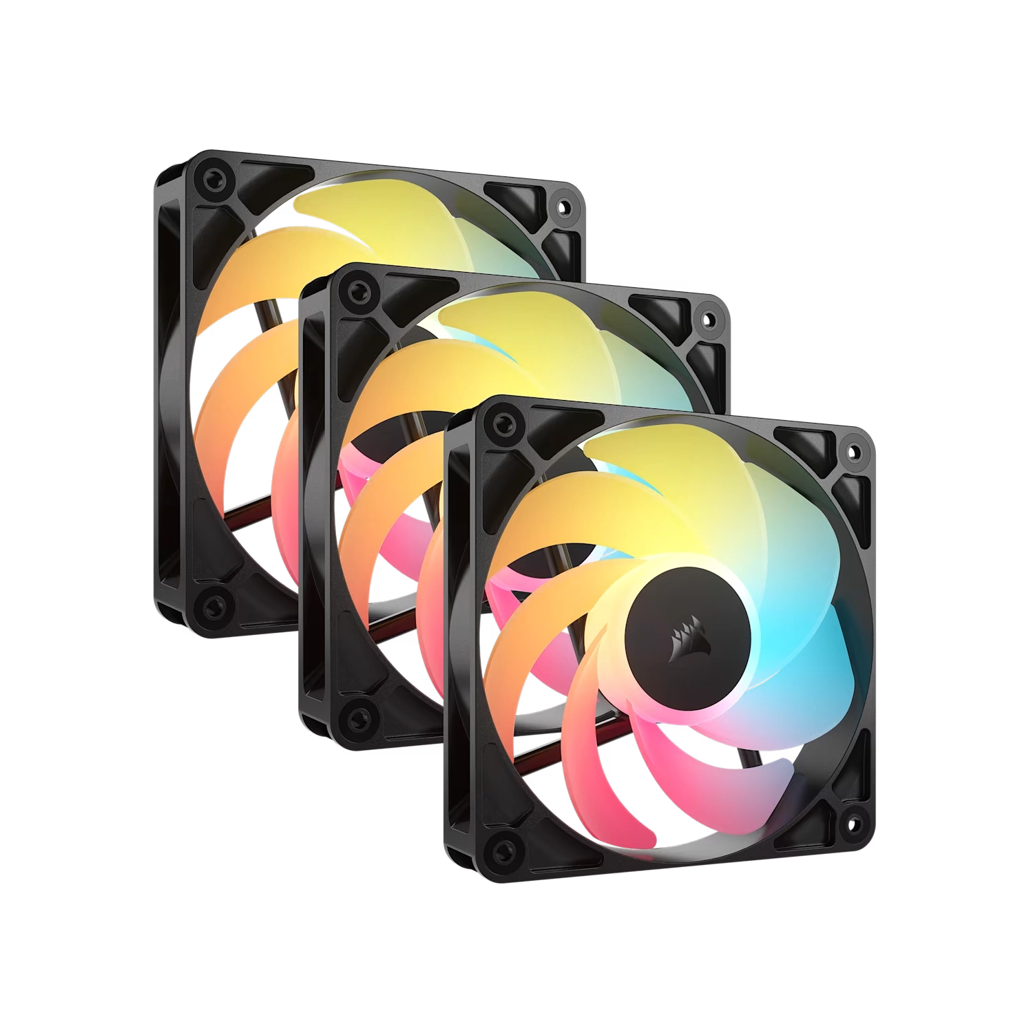 [113269] Kit De Ventiladores Corsair Flujo Invertido Rs120-R Argb De 120 Mm X3 Negro