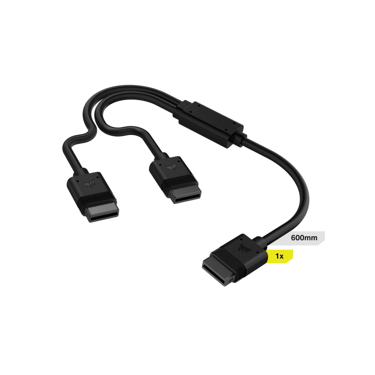 [113301] Cable Corsair Icue Link 1X 600Mm Tipo Y Con Conector Derecho Negro