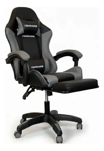 [113379] Silla gamer novohome con apoya pies black and gray gc1002