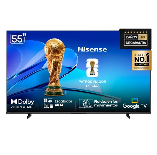 [113400] Tv Qled 4K 55 Hisense 55Q6N - Uhd Smart Tv Hdmi So Google Tv Negro (9155Q6N)