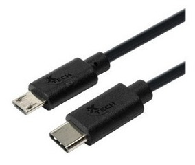 [2258] XTECH CABLE CONECTOR TIPO C MACHO A MICRO USB MACHO 1.80 MT XTC-520