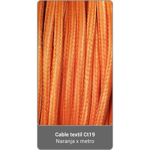 [226] Cable Textil CT19 - Naranja x metro