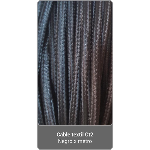 [231] Cable Textil CT2 - Negro x metro
