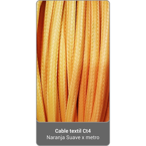 [232] Cable Textil CT4 - Naranja Suave x metro
