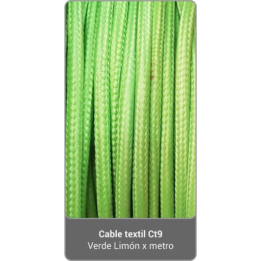 [235] Cable Textil CT9 - Verde Limon x metro