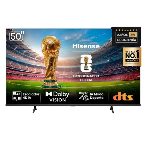 [113523] TV LED 4K 50 HISENSE 50A64N -UHD SMART TV HDMI SO VIDAA U5 NEGRO (9150A64N)