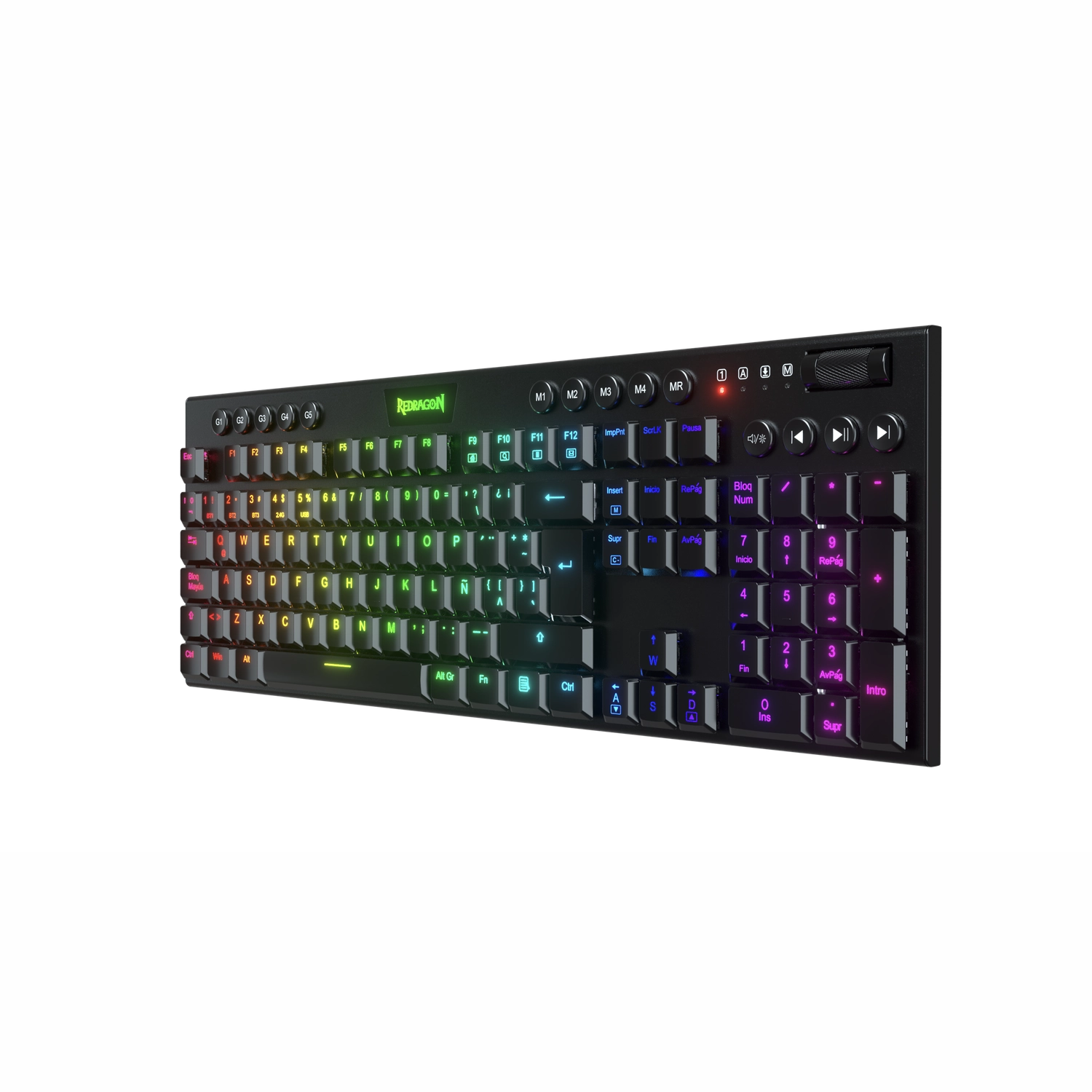 [113593] Teclado Inalámbrico Redragon Horus Rgb K618 Negro