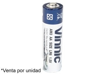 [113675] Pila Alcalina Aa Vinnic Precio X Pila Unidad El Blister Trae 4 Pilas Plastificada Sin Blister De Carton