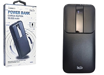 [113636] BATERIA EXTERNA POWERBANK INTCO D100A 10000MAH 2XUSB 1XUSB TIPOC 1XMICRO USB 5V 9V 12V 20W PD3.0 QC3.0 CARGA RAPIDA PANTALLA INDICADOR DE CARGA