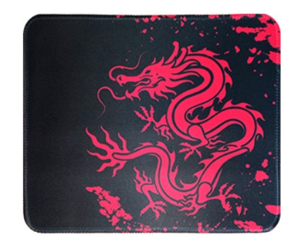 [951430] Pad Mouse Jng Small Dragon Rojo 21X26Cm 210X260X2Mm Antideslizante Bordes Cocidos Negro Con Rojo