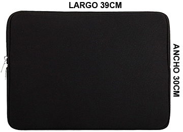 [951487] Funda Notebook 15.6 Neoprene Con Cierre Dimensiones 39X30X2Cm Negra En Bolsa