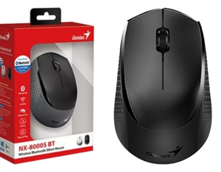 [951554] Mouse Genius Nx-8000S Bt 2 En 1 Inalabrico 2.4Ghz + Bluetooth 5.3 Negro Silent
