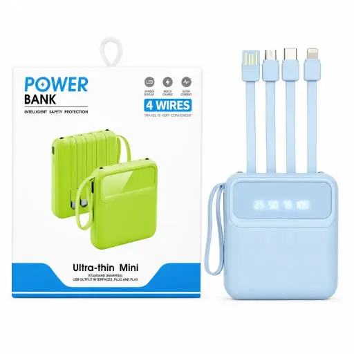 [951657] Power Bank 10.000 mah CARGADOR PORTATIL C/ INDICADOR DIGITAL MULTIPLE FICHA E/ CJ ( B38 )