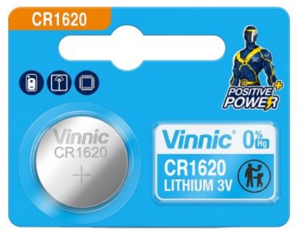 PILA CR1620 VINNIC X UNIDAD 1620 DIMENSIONES 16X2.0MM
