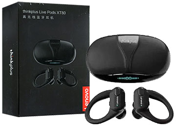 [8177] Auricular In Ear Lenovo Xt80 Sport Bluetooth Bateria Auricular 55Mah Bateria Base 500Mah Negro