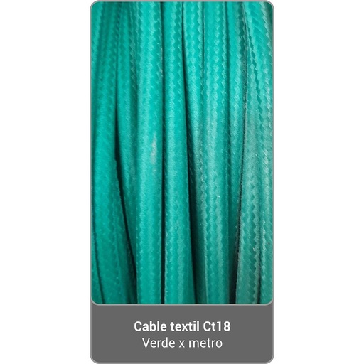 [225] Cable Textil Ct18 - Verde Oscuro X Metro
