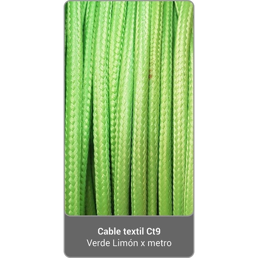 [235] Cable Textil Ct9 - Verde Limon X Metro