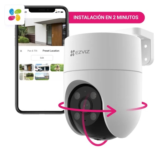 [7801] Ezviz Cs-H8C Pro-R200-1K3Wkfl 2K - Cámara Ip Ptz Wifi 3Mpx Mic Audio Color Vu Giratoria Exterior 2K (Consulte Instalacion A Domicilio)