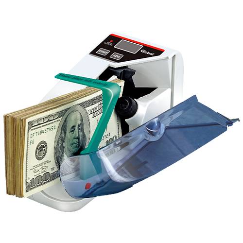 [8261] Global Billcounterport-1 Contadora De Billetes Portatil A Pilas Aa X 4 - Sin Fuente