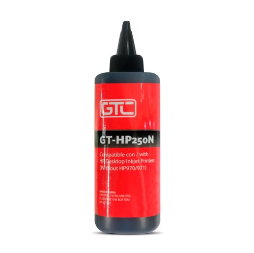 [8659] Gtc Tinta Hp Alternativa 250 Ml Para Impresoras Inkjet Negro