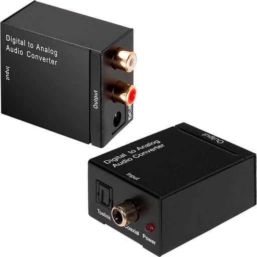 [2378] Conversor De Audio Digital Optico En Analogico Con Cable Alimentacion