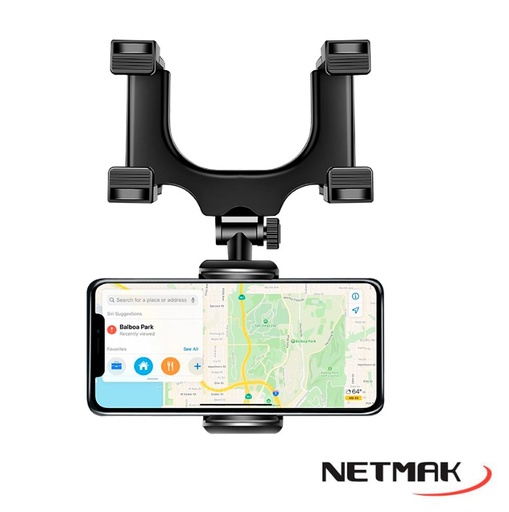 [7599] NETMAK NM-HC25 SOPORTE CELULAR PARA ESPEJO RETROVISOR HOLDER