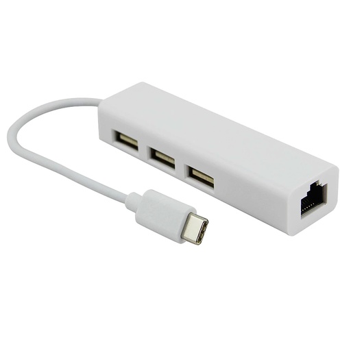 [3950] NETMAK NM-TC40 - CONVERSOR ADAPTADOR 3 USB 2.0 + RJ45 A USB-C