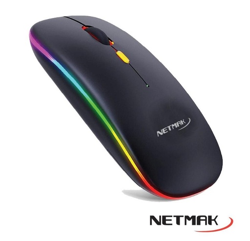 [6030] Netmak Nm-W90-B - Mouse Inalambrico Recargable 2.4 Ghz Color Black Negro