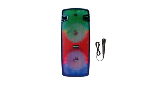 [9534] Netmak Nm-Yankee Parlante Portatil Karaoke Bluetooth Rgb 8"X2