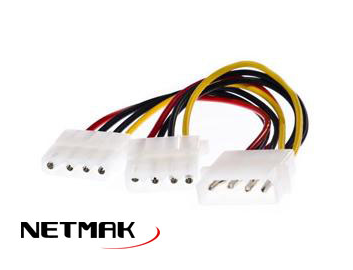 [1392] Nm-C17 Netmak Cable Interno Power Y - Cable De Fuente Adaptador - 1 Molex A 2 Molex