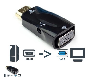 [4476] ADAPTADOR HDMI M A VGA H + JACK 3.5- NO ES BIDIRECCIONAL - NO FUNCIONA EN CONSOLAS TP-12539