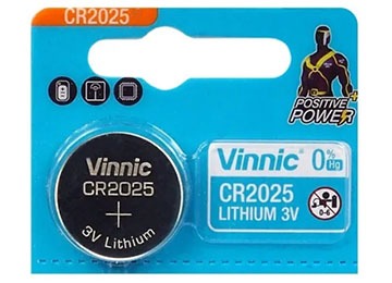 [8737] Pila Cr2025 Vinnic 3V X Unidad Dimensiones 20.0X2.5Mm 2025