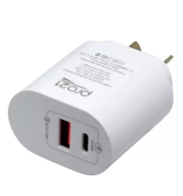 [8925] Pro21 Ms-72C Cargador 20W Tipo C + Usb Pd - Sin Cable
