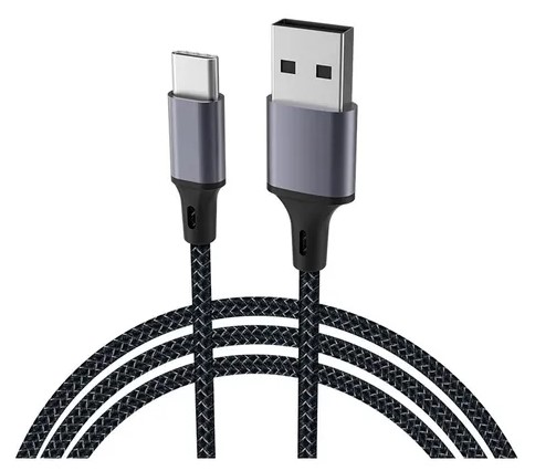 [1904] Tecnocel Malla Cable Usb Macho A Tipo C Macho Largo 1 Mt Apto Carga Rapida Qc Reforzado Varios Colores