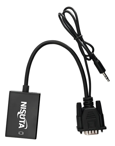 [1919] Nisuta Adaptador Vga M In A Hdmi H Out Con Audio 