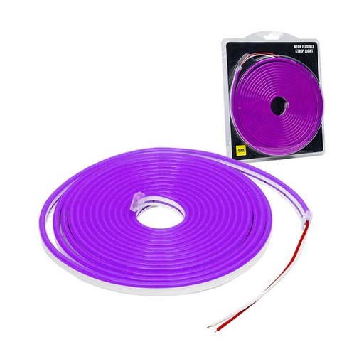 [5924] TIRA DE NEON LED FLEXIBLE 12V 5MTS EXTERIOR COLOR VIOLETA