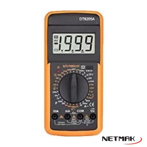 [6236] NETMAK NM-9205A - TESTER DIGITAL AMPLIO RANGO RESISTENCIA