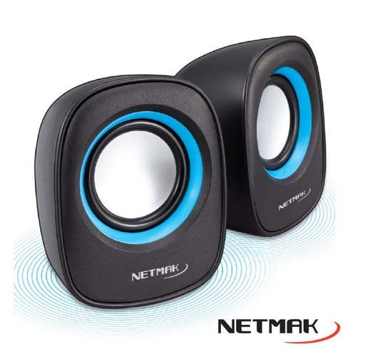 [6533] NETMAK NM-9025 - PARLANTE POTENCIADO USB 2.0 RED/BLUE 6W