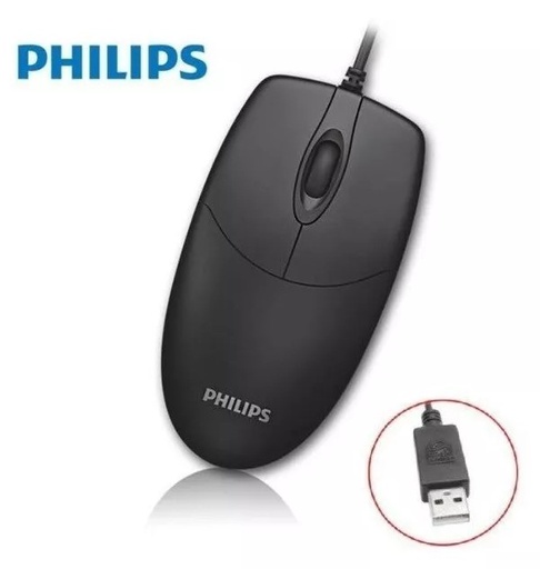 [6573] MOUSE PHILIPS M234 CABLE USB 1.5MTS 1000DPI DIMENSIONES 116X62X37MM NEGRO