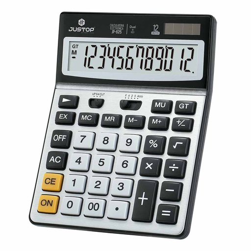 [625] GLOBAL 12D-1200V - CALCULADORA 12 DIGITOS METALICA 1200V 192X147X42MM PILA AA / SOLAR