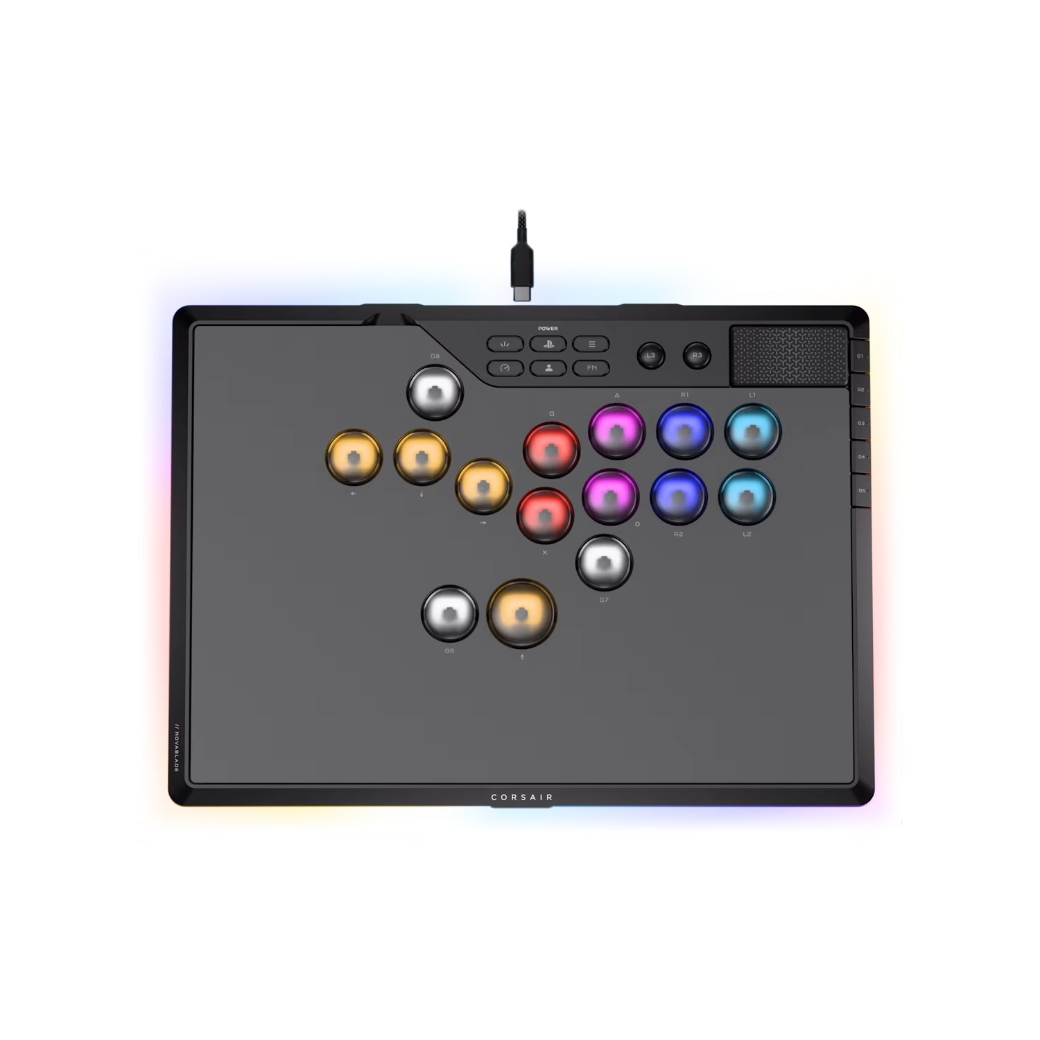 [952030] Controlador De Juegos Corsair Novablade Pro Wireless Hall Effect Leverless Controller Rgb Led Mgx V2 Negro